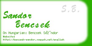 sandor bencsek business card